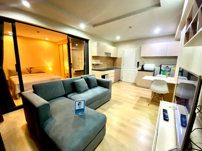 คอนโดให้เช่า : City Link Condo ห้อง 1Bed ตึกซานฟราน ชั้น 3😍 ไซต์ 37 ตรม. 8,500/เดือน✅ เฟอร์นิเจอร์แน่น โซฟาตัวใหญ่ 
