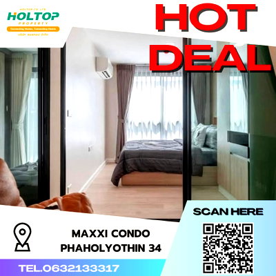 คอนโดให้เช่า : #S3015 ให้เช่า Maxxi Condo Phaholyothin 34