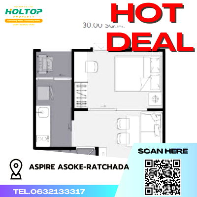 เช่าคอนโด โฮมโปร พลัส เพลินจิต : #S3079 ให้เช่า Aspire Asoke-Ratchada