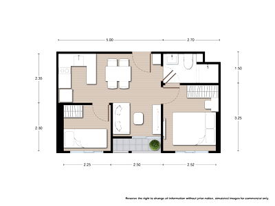 คอนโด สนามบินสุวรรณภูมิ : ขายดาวน์ ถูกกว่าโครงการ 400,000 บาท ห้อง One Bed Plus โครงการ NUE Mega Plus Bang-na ตำแหน่ง B19 ที่ขายดีที่สุดในตึก (fully furnished)