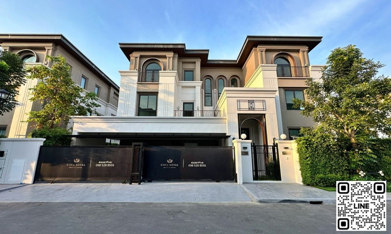 Houses for sale : 📲Line ID @556ryccg 🏡New House 705 sqm Land 472 sqm 5 Bedroom 1 Maid room CINQ ROYAL Krungthep Kreetha Fully furnished near International school