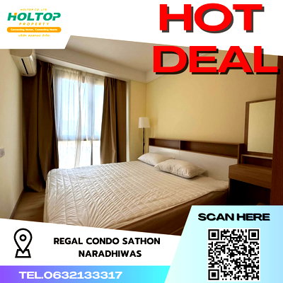 คอนโดให้เช่า : #R3068 ให้เช่า Regal Condo Sathon - Naradhiwas