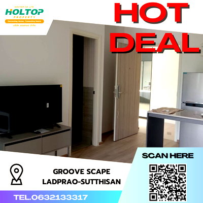 เช่าคอนโด ลาดพร้าว 48 : #S3175 ให้เช่า Groove Scape Ladprao-Sutthisarn