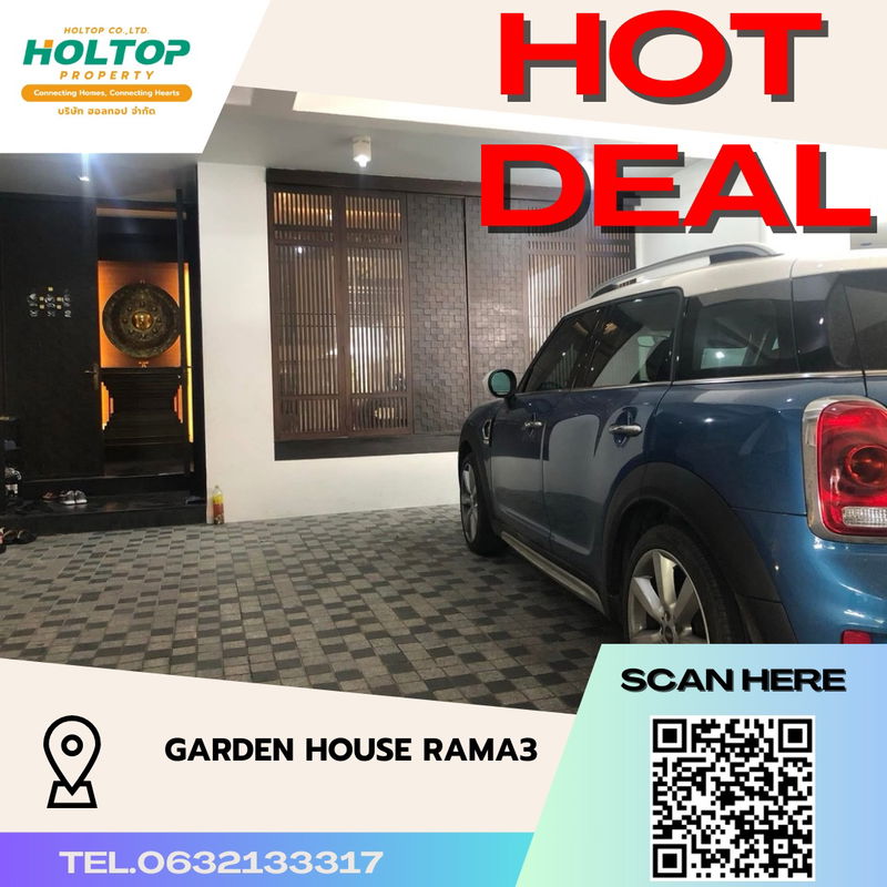Townhouses for rent : #S3304  For Rent Garden House Rama 3