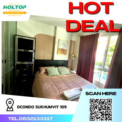 Condos for rent BTS Bearing : #R3325 For rent  Dcondo Sukhumvit 109