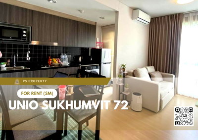 Condos for rent : For rent 🔥 UNiO Sukhumvit 72 🔥 2 bedrooms, fully furnished and equipped,(Low Rise) near BTS Bearing