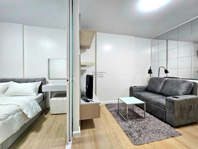 คอนโดให้เช่า :  รีโนเวทใหม่ ตึก D มีเครื่องซักผ้า ให้เช่า ดีคอนโด รามคำแหง  9