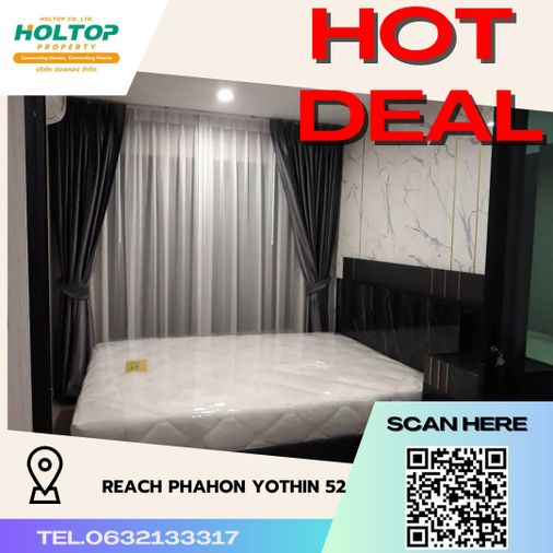 ให้เช่าคอนโด 1 ห้องนอน 31 ตร.ม. รีช พหลโยธิน 52