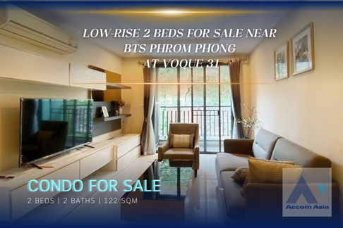 🔼🔽 AccomA 📩 Low-Rise 2 Beds for Rent and Sale near BTS Phrom Phong at Voque 31 (AA33592)