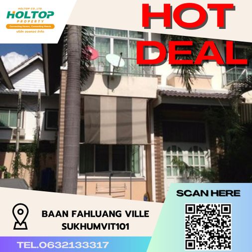 3-bed townhouse for rent, 25 sq wah, Fahluang Ville Sukhumvit 101 (1)