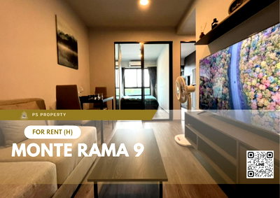 คอนโดให้เช่า : ให้เช่า 📍 Monte Rama 9 📍 เฟอร์นิเจอร์ และ เครื่องใช้ไฟฟ้าครบ ใกล้ MRT รามคำแหง