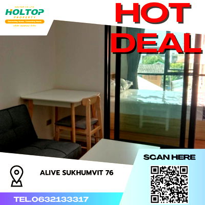Condos for rent BTS Bearing : #S3649 For Rent Alive Sukhumvit 76