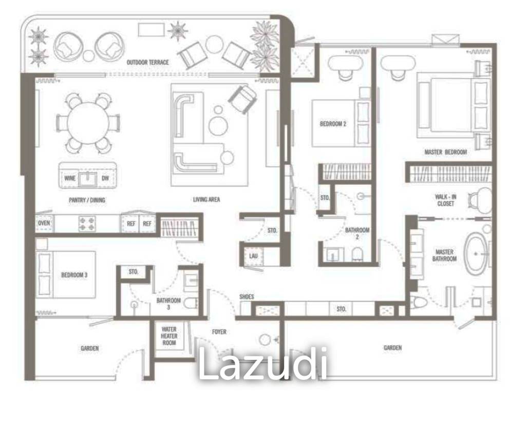 3 Bed 3 Bath 172 SQ.M The Standard Residences Bang Tao - image 3