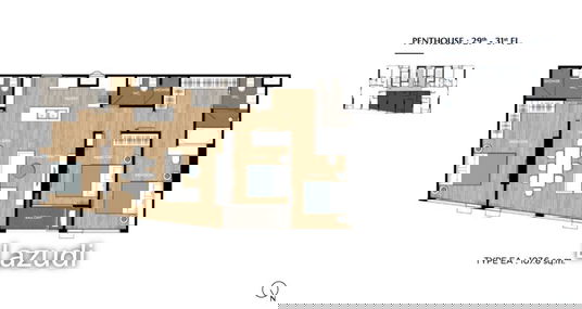 3 Beds 3 Baths 108.41 SQ.M. The Crown Residences