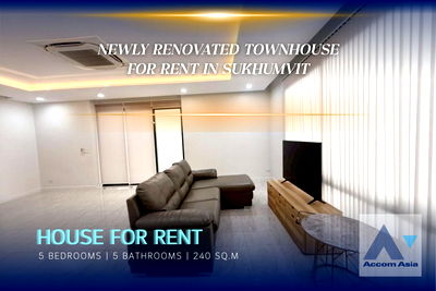 Houses for rent Rama 4 Road : 🔼🔽 AccomA 📩 Newly renovated townhouse 5 beds for rent in Sukhumvit (AA43569)