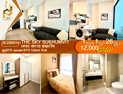 Condos for rent : DL25050147 Condo for rent, The Sky Sukhumvit near BTS Udom Suk, ready to move in, call urgently 0614453194 LineID @162cjixi