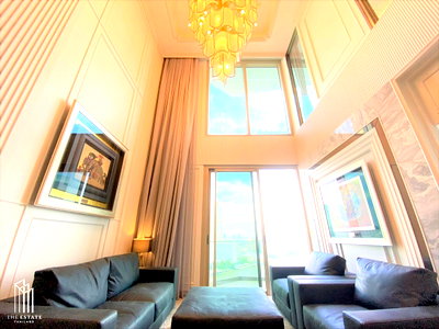 คอนโดให้เช่า : Condo for RENT *The Residences at Mandarin Oriental, Bangkok ห้อง Duplex 2 ชั้น ตกแต่งสวยครบ สุดยอดวิวมหานคร ห้ามพลาด!! @270,000 Baht