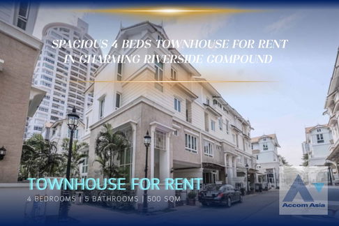 🔼🔽 AccomA 📩 Spacious 4-Bedroom Townhouse for Rent in Charming Riverside Compound (AA33524)