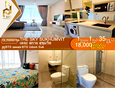 Condos for rent : DL25050154 Condo for rent, The Sky Sukhumvit near BTS Udom Suk, ready to move in, call urgently 0653619502 LineID @952jdxxk