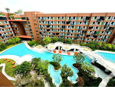 Condos for rent : For rent: Kave Town Colony, next to Bangkok University, Building D, 8th floor, size 26 sq.m., beautiful pool view 🩵🏖️🧜🏻‍♂️