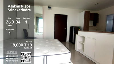 คอนโดให้เช่า : LUUSLCCV ให้เช่าคอนโด Asakan Place Srinakarindra 26.3 ตร.ม. ชั้น 34 line id : @livinglegacy