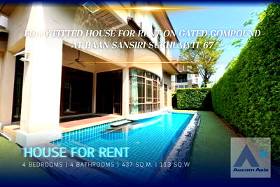 Houses for rent Rama 4 Road : 🔼🔽 AccomA 📩 House for Rent in Gated Compound Only 450M to BTS Phra Khanong @Baan Sansiri Sukhumvit 67 (1520568)