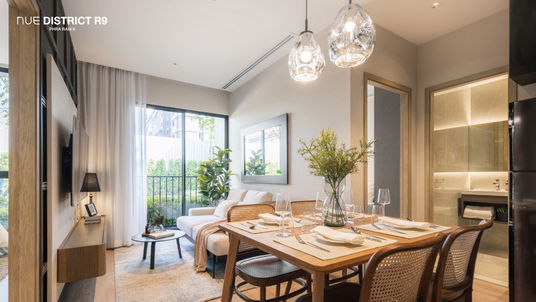 For Down Payment 2 Beds fully furnished Amazing value for the price Located near MRT Rama 9 @ NUE District R9