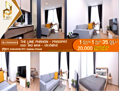 Condos for rent : DL25050403 Condo for rent, THE LINE Phahon - Pradipat near BTS Saphan Khwai, ready to move in, call urgently 0638692663 LineID @257sxzzu