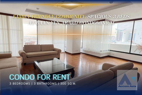 🔼🔽 AccomA 📩 Spacious residence with classic charm at Baan Yen Akard Condominium in Sathorn (1517119)