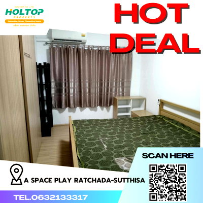 คอนโดให้เช่า : #R4297  ให้เช่าคอนโด A Space Play Ratchada-Sutthisarn