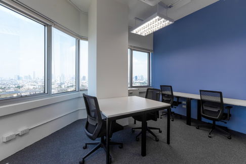  Office for rent on SV City building, Rama 3, with surrounding river view, promotes relaxed working, supports all needs of office workers.