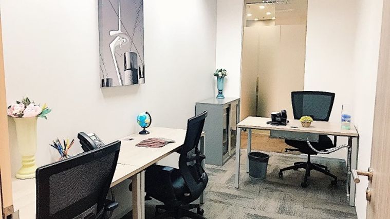 Serviced office for rent at Bhiraj Tower, EmQuartier, featuring a high-floor location with city views in the center of Phrom Phong.