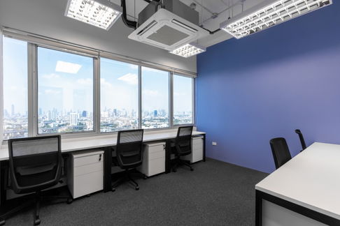  Office for rent on SV City building, Rama 3, with surrounding river view, promotes relaxed working, supports all needs of office workers.