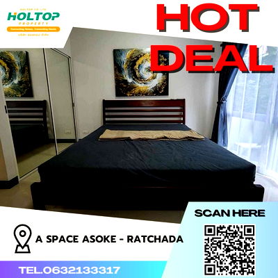 เช่าคอนโด โฮมโปร พลัส เพลินจิต : #Z585 ให้เช่า A Space Asoke - Ratchada