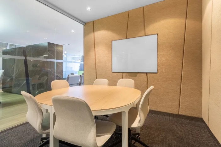Office space for rent on the 35th floor of The Ninth Tower A, a striking glass building and one of the two prominent towers in the Huai Khwang area.