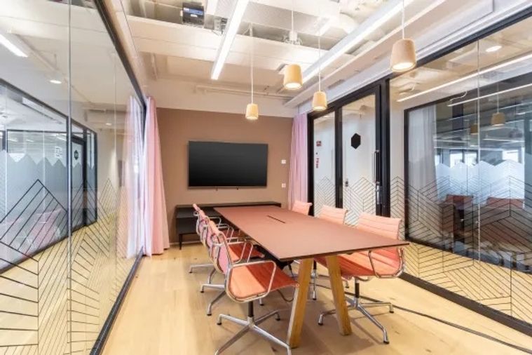 Serviced office for rent at Summer Hill Phra Khanong, near BTS. The space features modern interior design and fully equipped with office furniture.