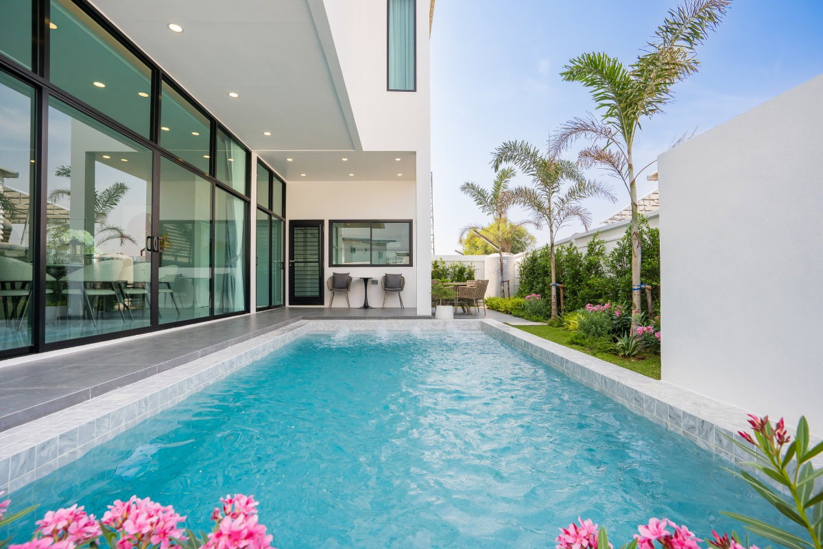 Thamber Pool Villa บ้านพูลวิลล่าสร้างใหม่ ห้วยใหญ่-พัทยา ตกแต่งเสร็จพร้อมอยู่ พร้อมทำธุรกิจ ไม่เสียค่าส่วนกลาง