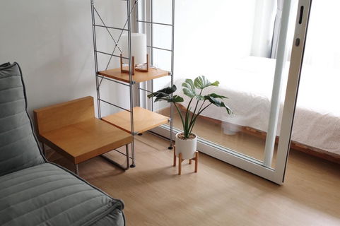 OWKwang110625 คอนโด I-Biza Condo RCA ขนาด 31 ตรม. ตึก B ชั้น 2 ทิศตะวันออก ลมดี วิวต้นไม้ร่มรื่นมากๆ (**ใกล้รถไฟฟ้าสายสีส้ม สถานี รฟม.)