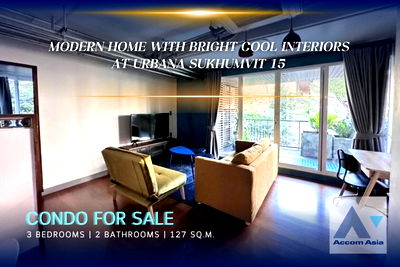 Condos for sale Phloen Chit Road : 🔼🔽 AccomA 📩  Modern home with bright blue interiors at Urbana Sukhumvit 15 (AA39741)