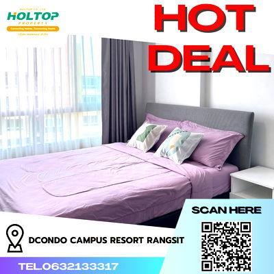 Condos for rent Khlong Luang Road : #R4620 Condo for rent dcondo Campus Resort Rangsit