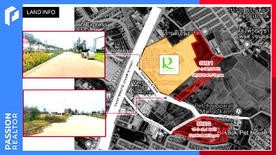 Land for sale SISB Nonthaburi - Singapore International School Nonthaburi  : Land for sale, 17 and 18 rai, next to Ratchaphruek Road, next to Robinson Ratchaphruek, suitable for housing projects, yellow urban plan, Y.3