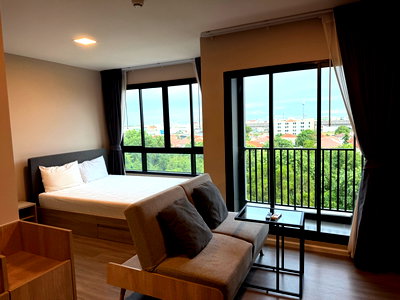 คอนโดให้เช่า : 💎ให้เช่าคอนโดย่านรังสิต📣 “D condo Campus Hideaway ดีคอนโด ไฮด์อเวย์” ชั้น 7 อาคาร A วิวสวย🌄🌈 ใกล้ม.ธรรมศาสตร์ ✨เครื่องใช้ไฟฟ้าครบ✨