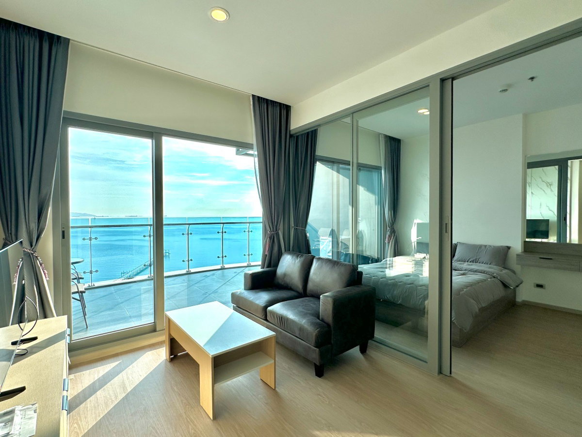 UK01-237 For rent The Symphony Condo Bangsaen - Sriracha Sea view | New room in 15th floor | 1 bedroom 1 bathroom | 57 sq m. 25,000 baht/month