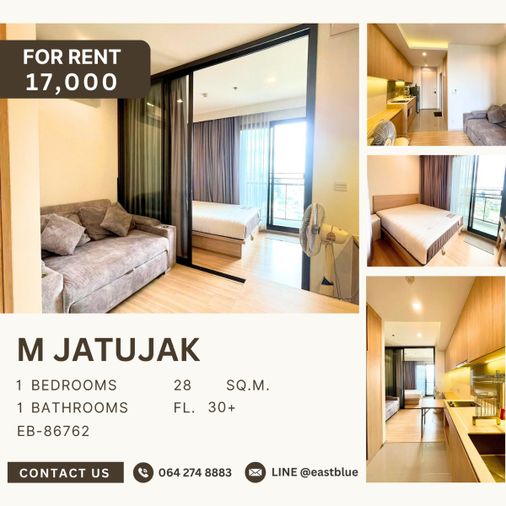 ว่างให้เช่า📌M Jatujak ทำเลดี ใกล้สวนจตุจักร ห้องไม่เคยปล่อยเช่า ราคาดีมาก (ไม่รับสัตว์) จองด่วน‼️