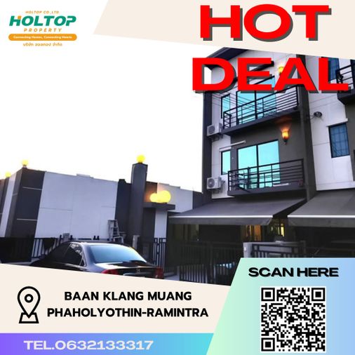 3-bed townhouse for rent, 199 sqm, Baan Klang Muang Phahonyothin - Ramintra