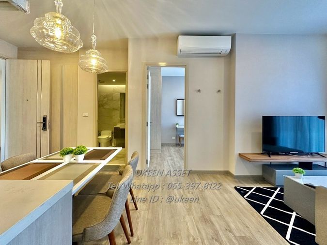 UK01-162 For rent Keen Centre Sriracha : 2 bed, 2 bath, 62 sq m., 34th floor, 40,000 baht/month. Sea view**Free cleaning service 2 times a week**