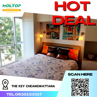 เช่าคอนโด ปากเกร็ด นนทบุรี : #R4751  ให้เช่าคอนโด The Key Cheangwattana