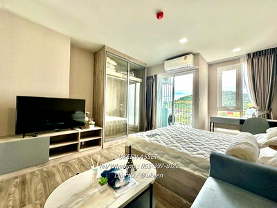 Condos for rent : UK01-132 For rent, Atmoz Serene Sriracha Condo, opposite Kasetsart University : Only 8,000 baht/month, Building A, 4th floor, has a washing machine.