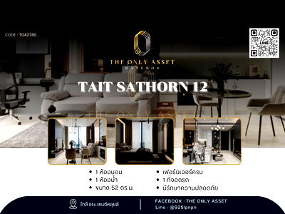 เช่าคอนโด BTS เซนต์หลุยส์ : ✨️ ให้เช่าคอนโด แต่งสวย พร้อมอยู่✨Tait Sathorn 12 )