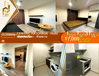Condos for rent : DL25060447 Condo for rent, Centric Ratchada - Huai Khwang  near MRT ห้วยขวาง, ready to move in, call urgently 0653619502 LineID @897iyzll